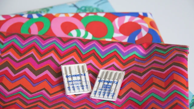 laminierte Stoffe mit passenden Nähmaschinennadeln