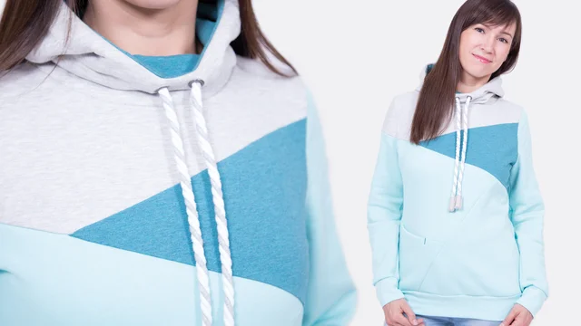 Schnittmuster Patchwork-Hoodie für Damen
