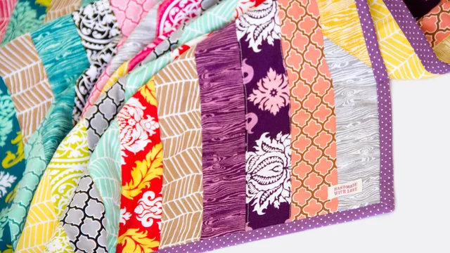 Nähvideo Nähanleitung Patchworkdecke Quilt Jelly Rolls