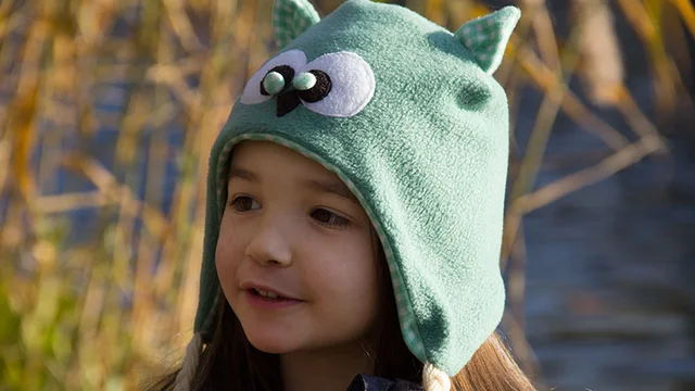 Nähanleitung mit kostenlosem Schnittmuster Eulen-Fleecemütze