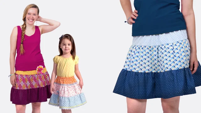 Nähvideo Schnittmuster Nähanleitung Stufenrock Linda