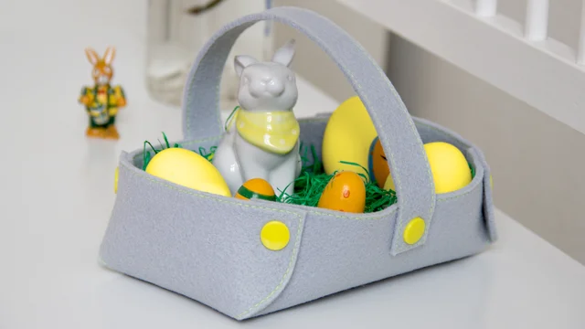 Nähanleitung Osterkorb aus Filz mit Kam Snaps nähen