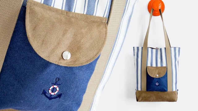 Nähanleitung Shopper Umhängetasche mit Aussenfach selber nähen