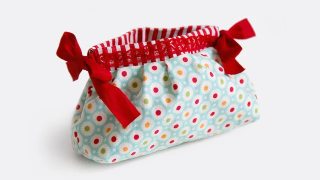 Nähanleitung Schnittmuster gratis Tasche mit Federverschluss selber nähen