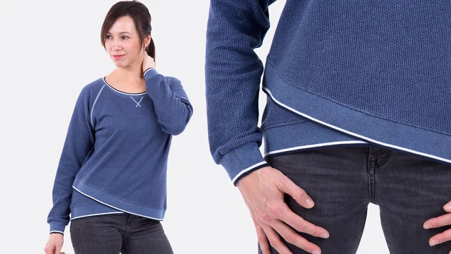 Nähanleitung Shirt mit Wickelsaum nähen mit kostenlosem Schnittmuster