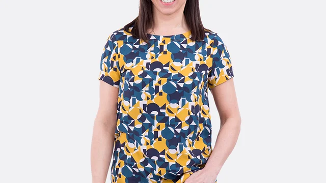 Schnittmuster DIY Tutorial Bluse mit Geo-Muster