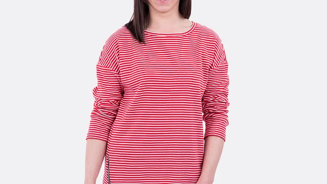 Schnittmuster Streifenshirt aus Interlock Oversize