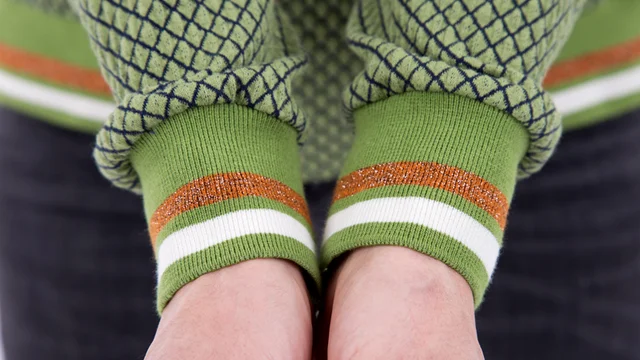 Stoffstreifen Lurex Bund Ärmelbündchen für Jacke