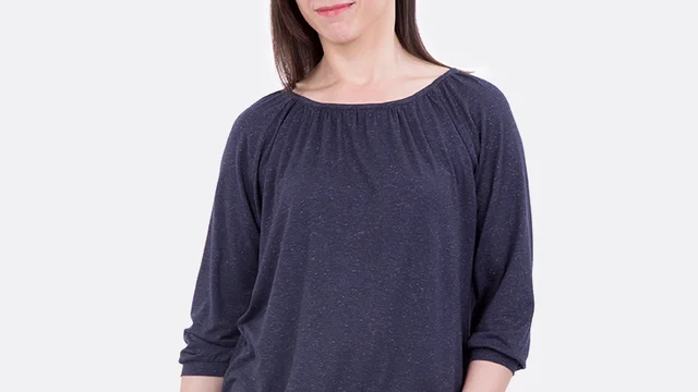 Tutorial Shirt Viskosejersey elegant mit Nähanleitung dunkelblau