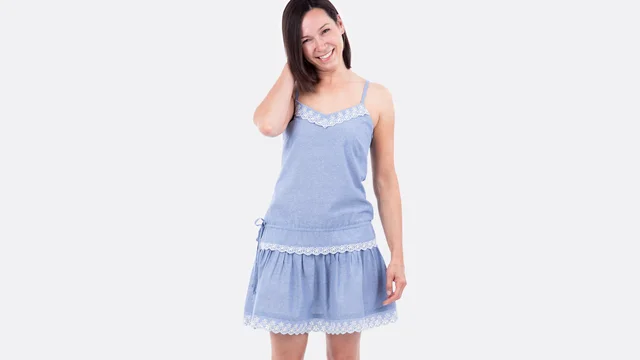 Schnittmuster Anleitung Sommerkleid Stufenrock Jeanslook