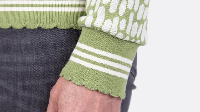 Schnittmuster Pullover selber machen Ärmelbündchen Bogenkante