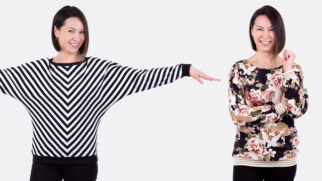 Videoanleitung Schnittmuster Fledermausshirt nähen