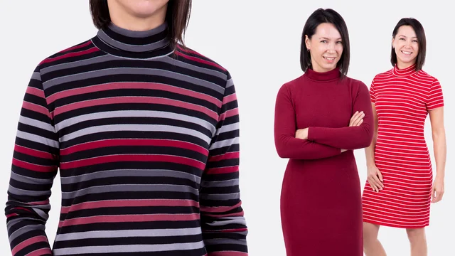 Videoanleitung Shirt Kleid Rollkragen nähen lernen