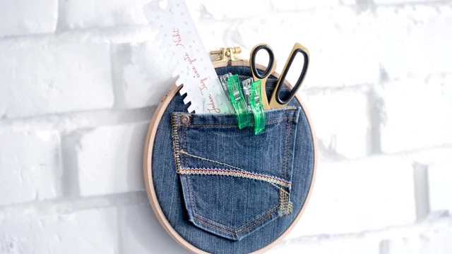 Stickrahmenutensilo Jeans Upcycling Stickrahmenutensilo Jeans Upcycling
