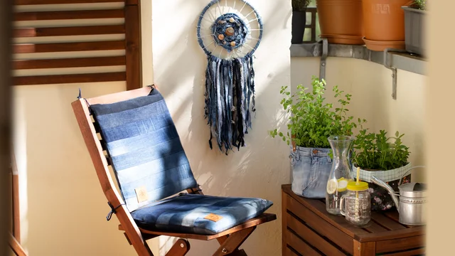 Balkon Nähideen Jeans Upcycling