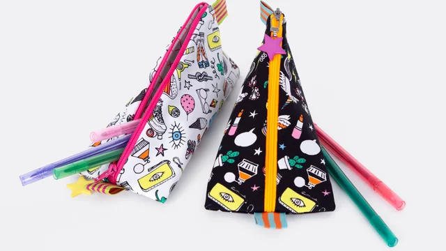 Schnittmuster Stiftemappe Tetraeder selbst nähen