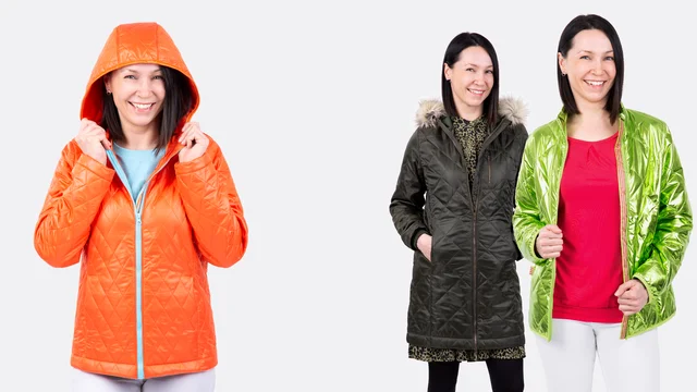 Videoanleitung Steppjacke Mantel mit Reißverschluss und Kapuze nähen