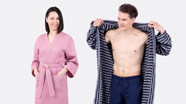 Schnittmuster Bademantel für Männer und Damen selber nähen mit Nähvideo