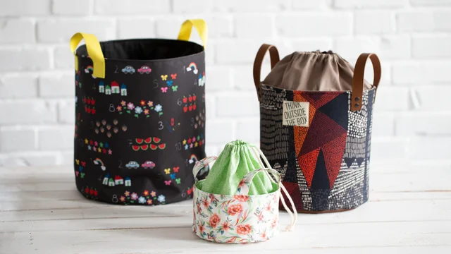 Videoanleitung zum Stoffkorb Utensilo mit Tunnelzug selbernähen