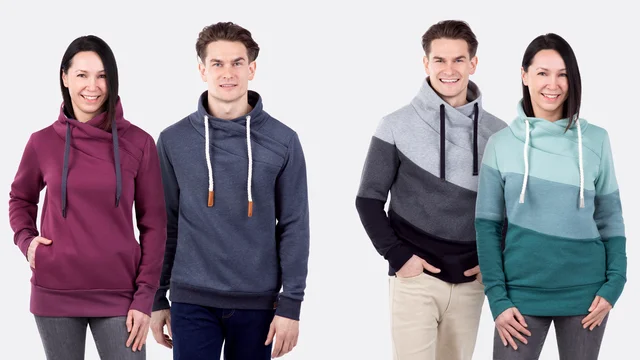 Videoanleitung Wickelkragen Sweatshirts selber nähen