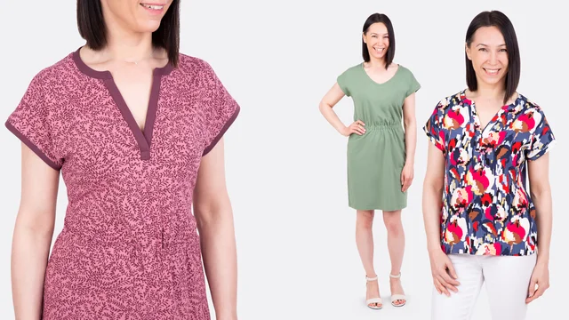 Videoanleitung Blusenshirt Freizeitkleid aus Jersey selber nähen