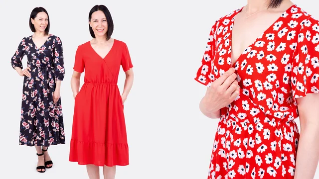 Videoanleitung Kleid mit Wickelausschnitt selbernähen