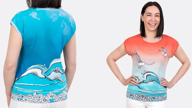 Videoanleitung zum Nähen eines Damenshirts aus Jersey Panel