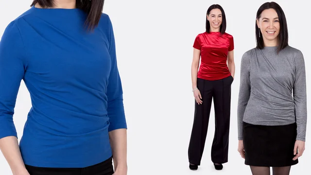 Videoanleitung für Jerseyshirt mit Drapierung zum Selbernähen