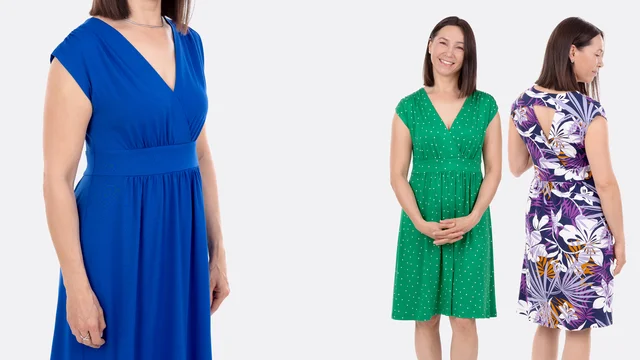 Videoanleitung Jerseykleid mit Wickeloberteil selber nähen