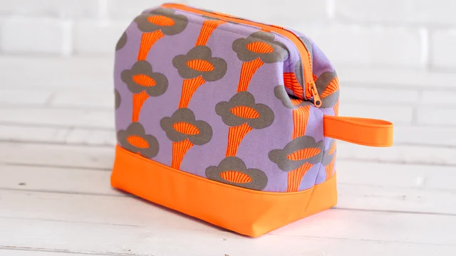 Kosmetiktasche Neon nähen Schnittmuster Anleitung