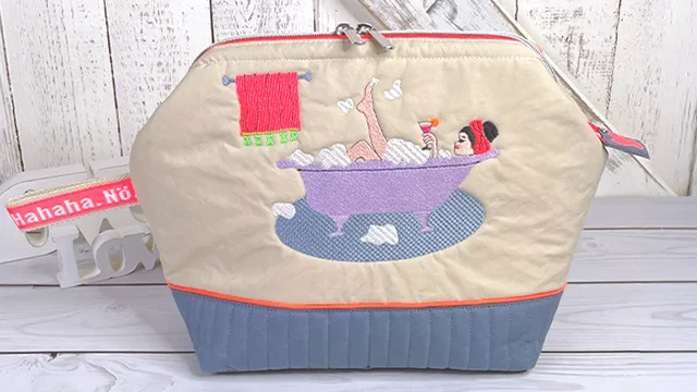 Kosmetiktasche nähen mit Badewanne Stickdatei
