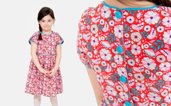 Schnittmuster Kinderkleid mit Tulpenärmeln
