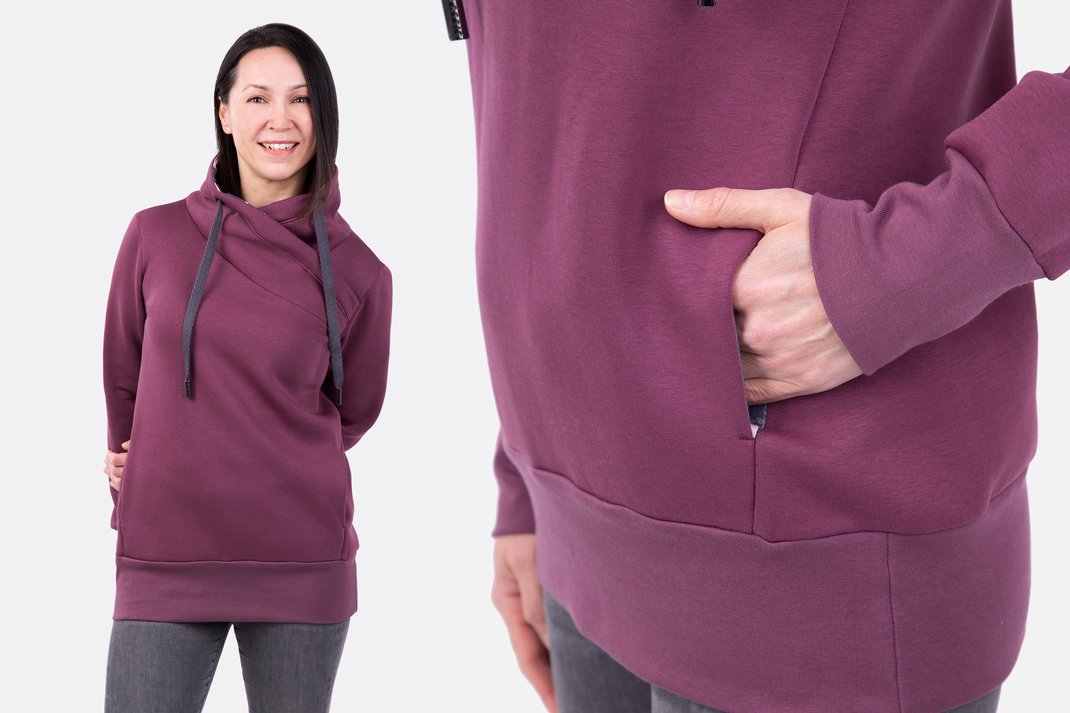 Schnittmuster Frauen-Sweater Kragen in Wickeloptik DIY