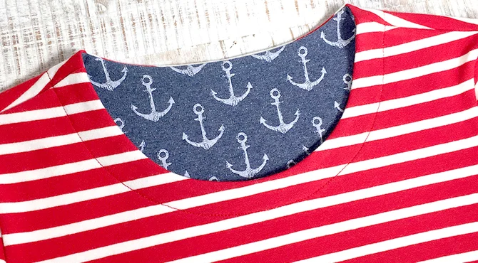 Ausschnittbeleg Anker nähen