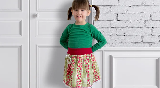 Schnittmuster Kinderrock mit Kellerfalten