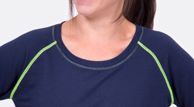 Covernaht Raglanärmel Ausschnitt nähen Tutorial