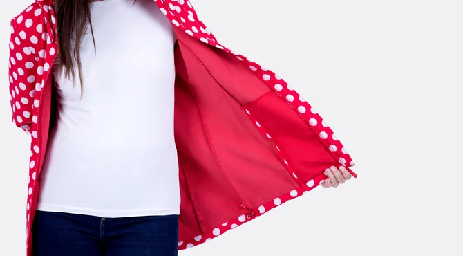 Susan Schnittmuster Damen Softshell Jacke Anleitung Punkte rot Innen