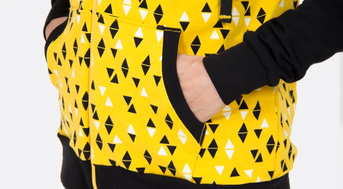Sew on hoody-kangaroo pockets yourself