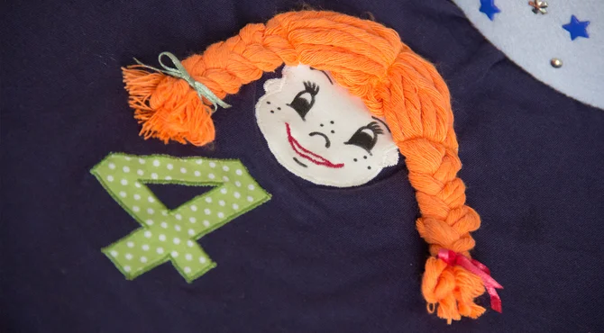Pippi Lanhstrumpf Appilkation für Kindershirt