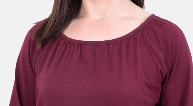 Anleitung Ausschnitt mit Raffung Raglanärmel nähen