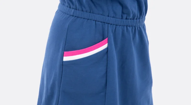 Sweatkleid Schnittmuster Tasche mit Bund Stoff mit Streifen nähen