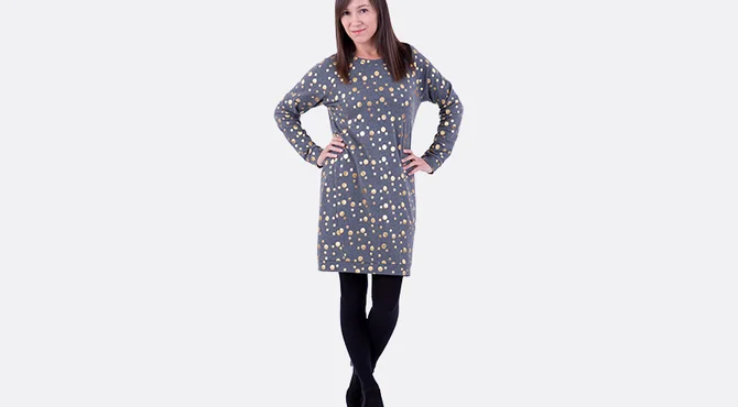 Schnittmuster Sweatkleid elegant mit Anleitung Schnittmuster Sweatkleid elegant mit Anleitung