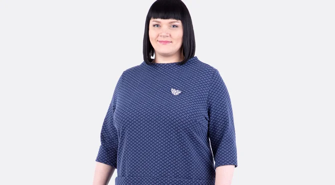 Schnittmuster A-Linienkleid große Größe Turtleneck-Ausschnitt