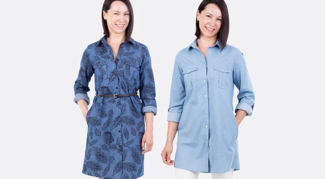 Schnittmuster Longbluse Jeanskleid pattydoo