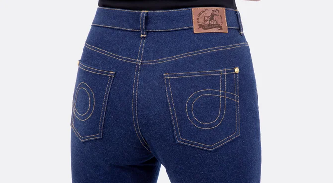 Schnittmuster Nähanleitung Jeanshose Taschen mit Steppung und Jeanslabel