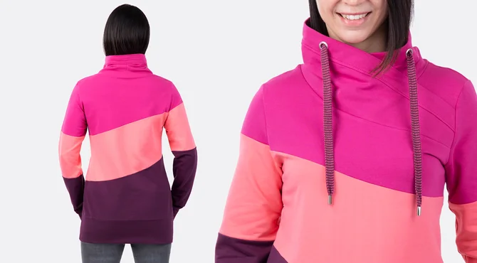 Schnittmuster Colourblock Sweater mit Teilungsnähten