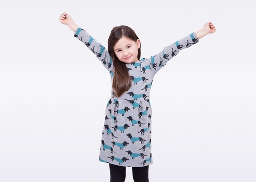 Schnittmuster Nähanleitung Sweatkleid mit Tulpenrock für Kinder