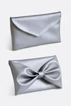 Schnittmuster Anleitung Tasche Clutch Schleife silber Kunstleder
