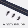 Endlos Reißverschluss gunmetal metallisiert indigo 4 mm Raupe
