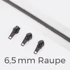 Endlos Reißverschluss Gunmetal Weiß B3 6,5mm Raupe